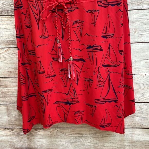 D & CO BEACH ONE PIECE SWIMSUIT IN RED SAILBOAT PRINT - Picture 3 of 6